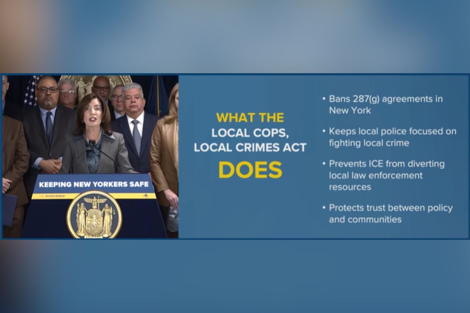 Kathy Hochul detalló de qué trata la ley que propuso para proteger a las comunidades del ICE