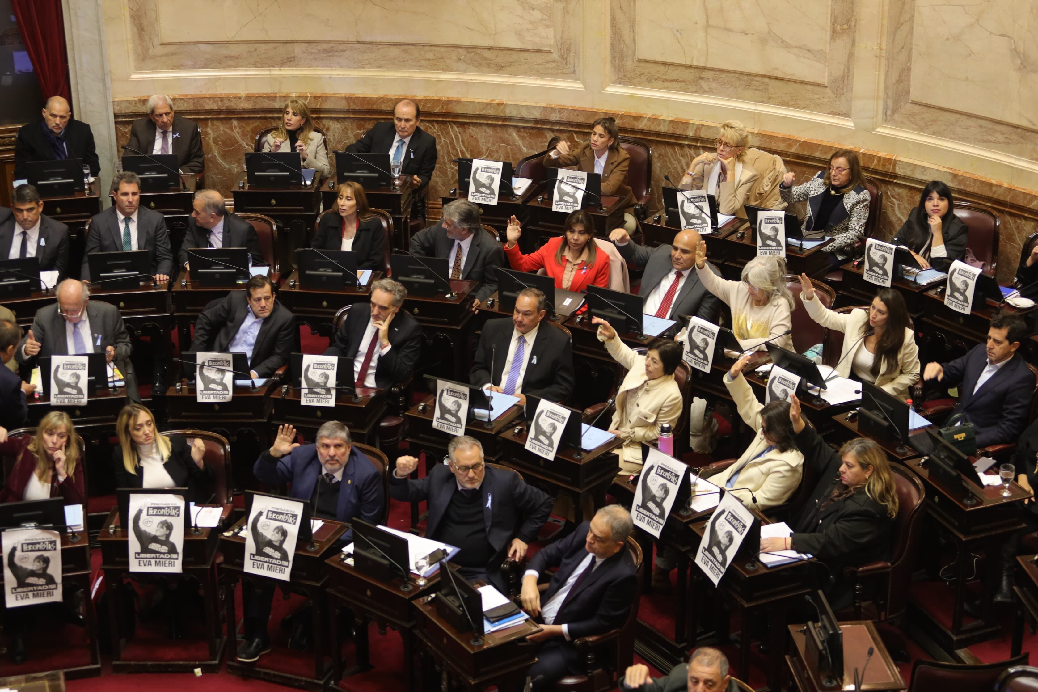Durante la noche del jueves continuó la sesión en el Senado