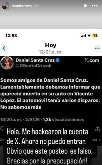 Le hackearon la cuenta de X al periodista Daniel Santa Cruz.