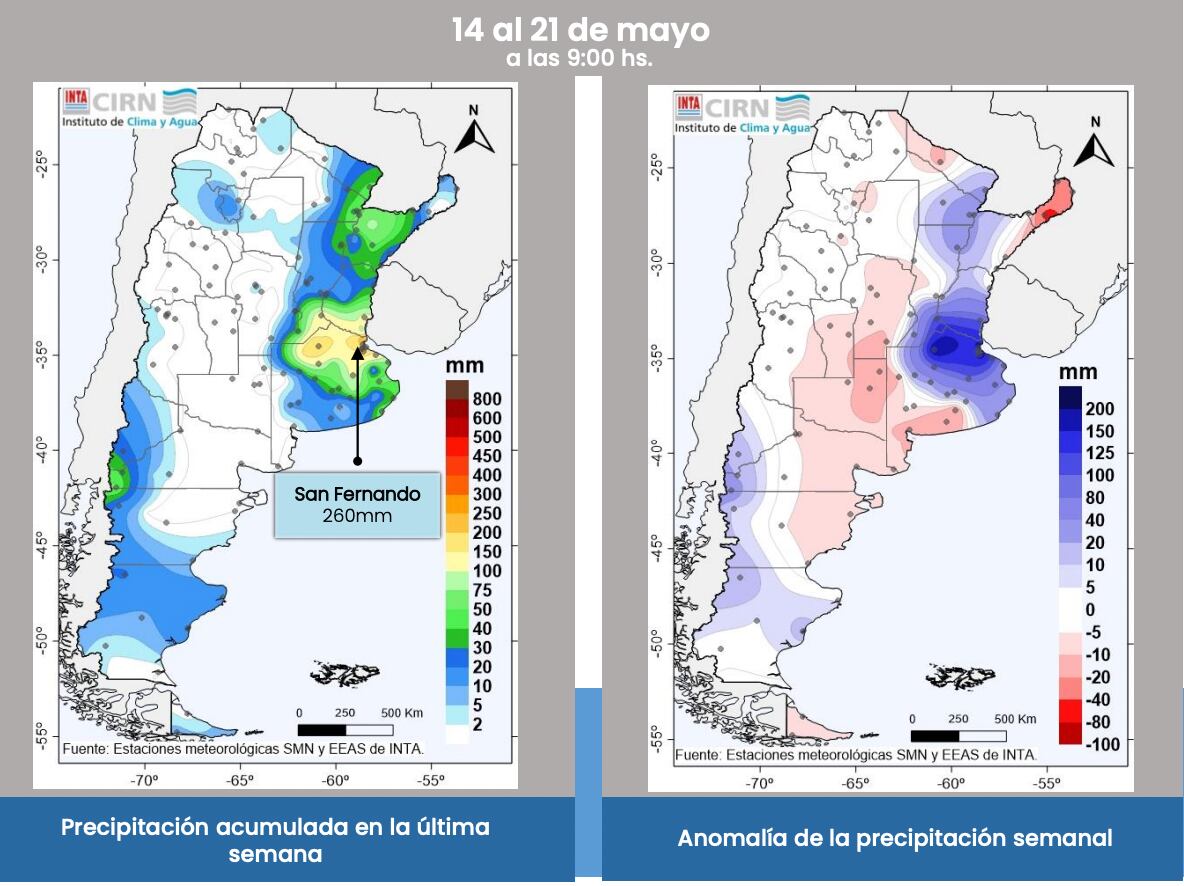 Lluvias registradas los últimos dias