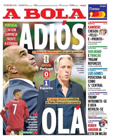 Cristiano Ronaldo y la reacción de los diarios de Portugal a su último partido en un Mundial.