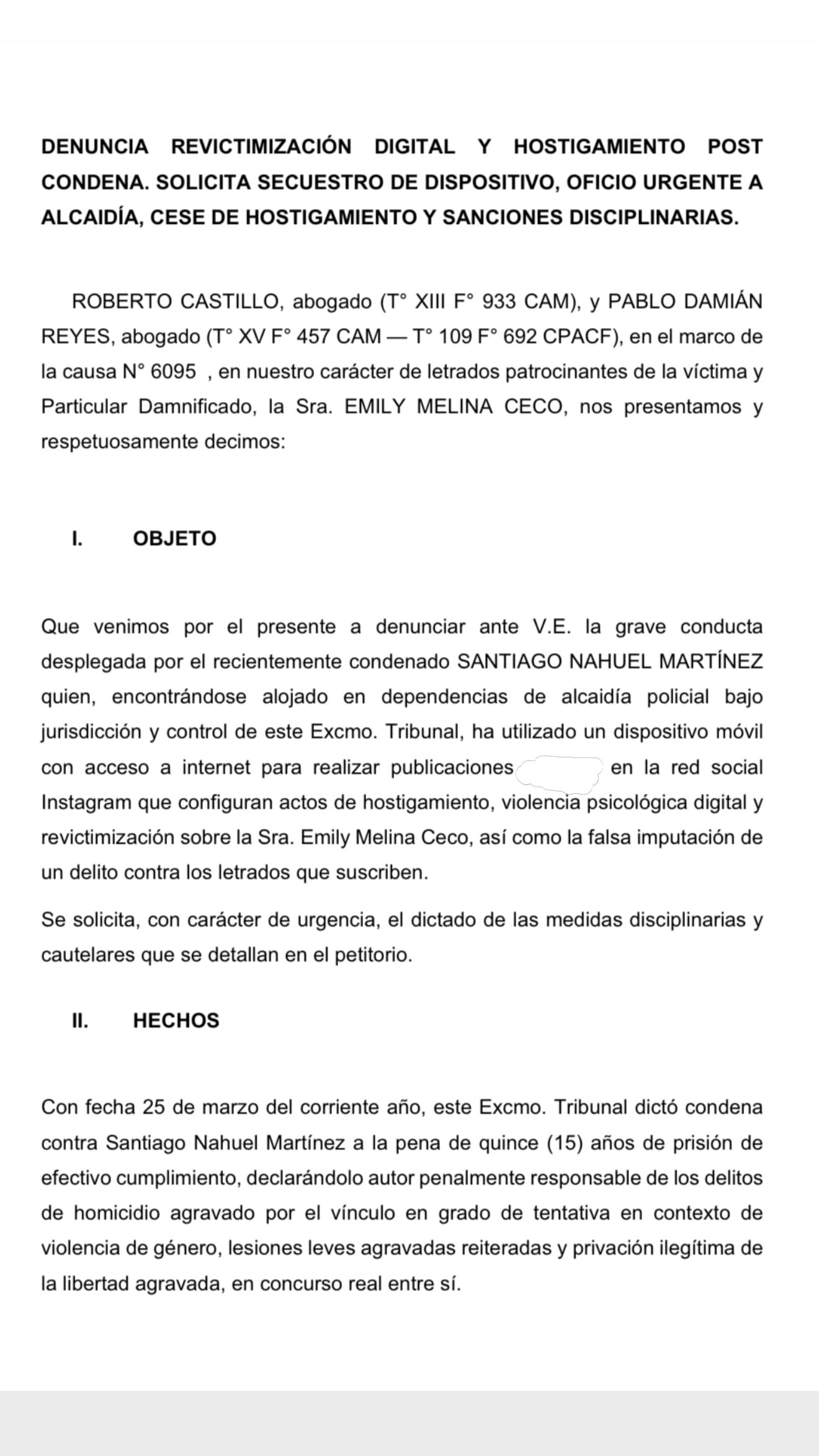Roberto Castillo hizo pública una nueva denuncia contra Santiago Martínez