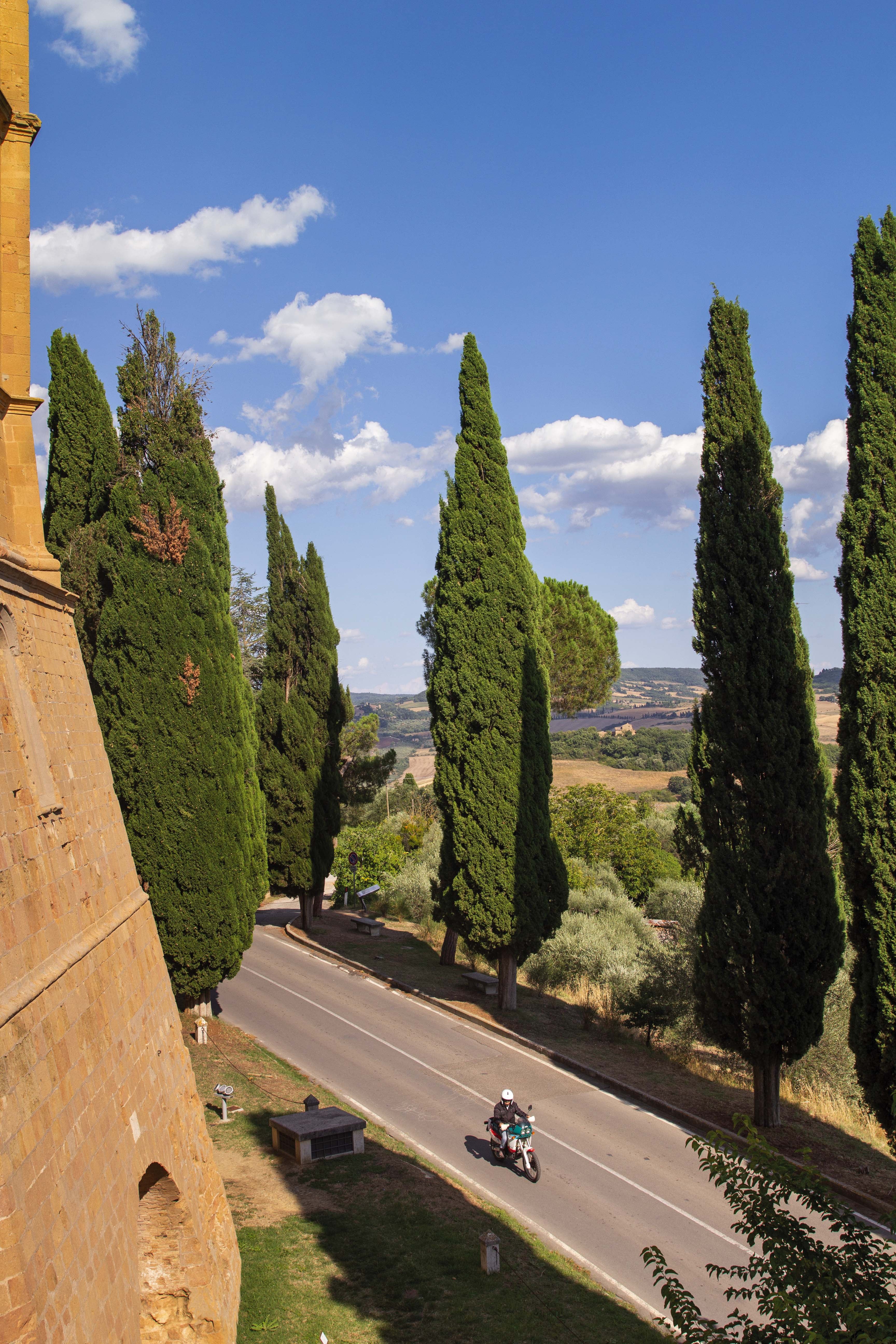 Los cipreses flanquean una via nobile