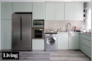 Los lavaderos de departamento se integran a la cocina con sus mismos materiales