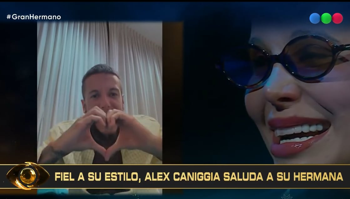 Alex Caniggia le envió un mensaje a su hermana desde Europa (Captura: Telefe)