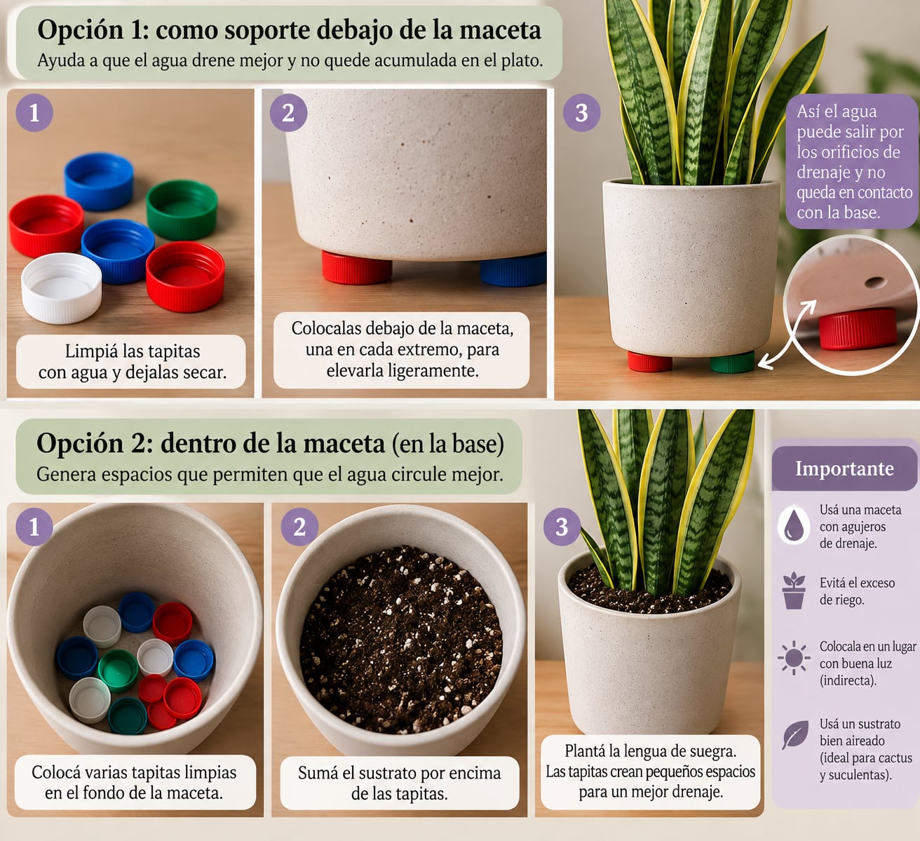 Explicación para colocar las tapitas de forma correcta