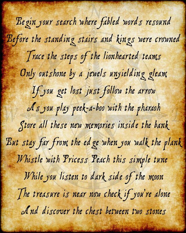 El poema que compartieron los organizadores del evento forma parte de una de las pistas para encontrar el gran tesoro