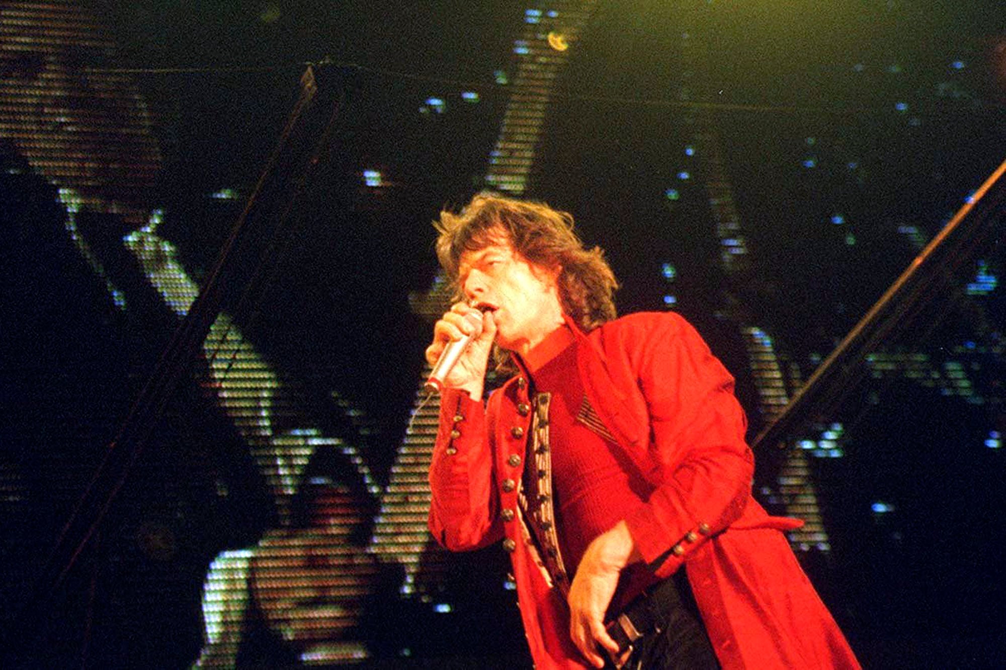 Mick Jagger en River, el 9 de febrero de 1995