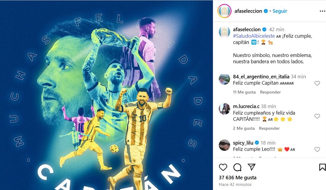 La mención especial de la selección argentina a Messi