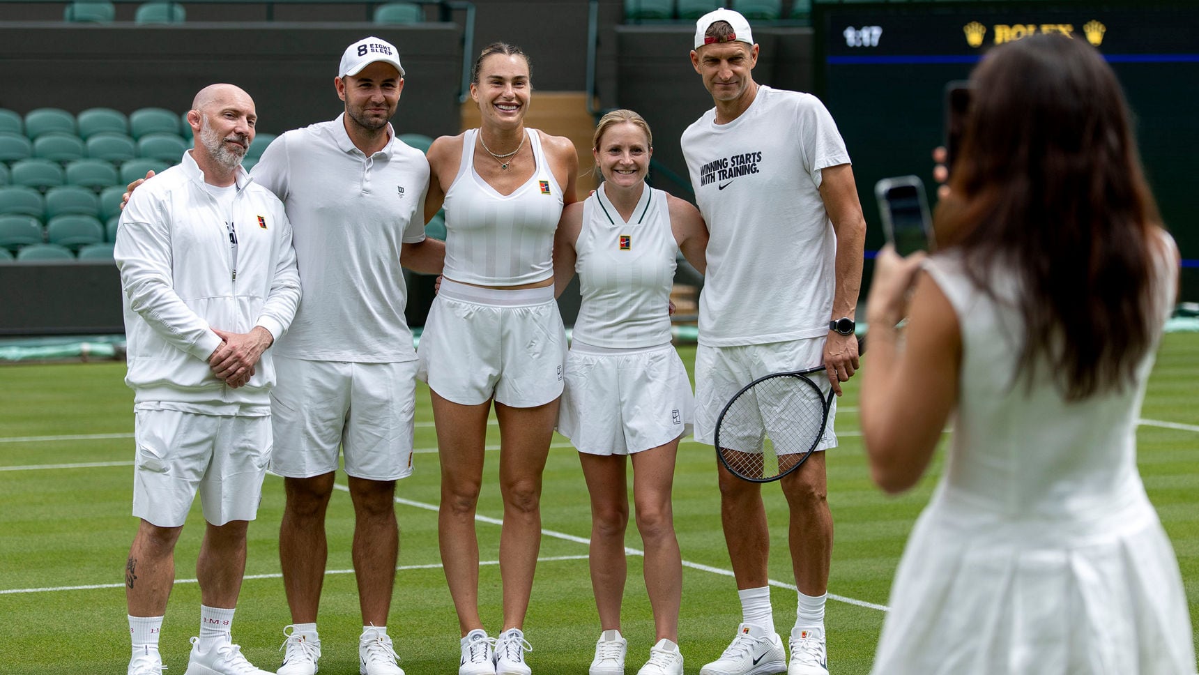 Sabalenka y su equipo de trabajo