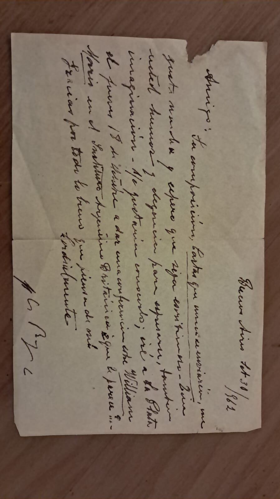 Federico Brito envió una réplica digital de la carta que Jorge Luis Borges escribió hace más de 50 años