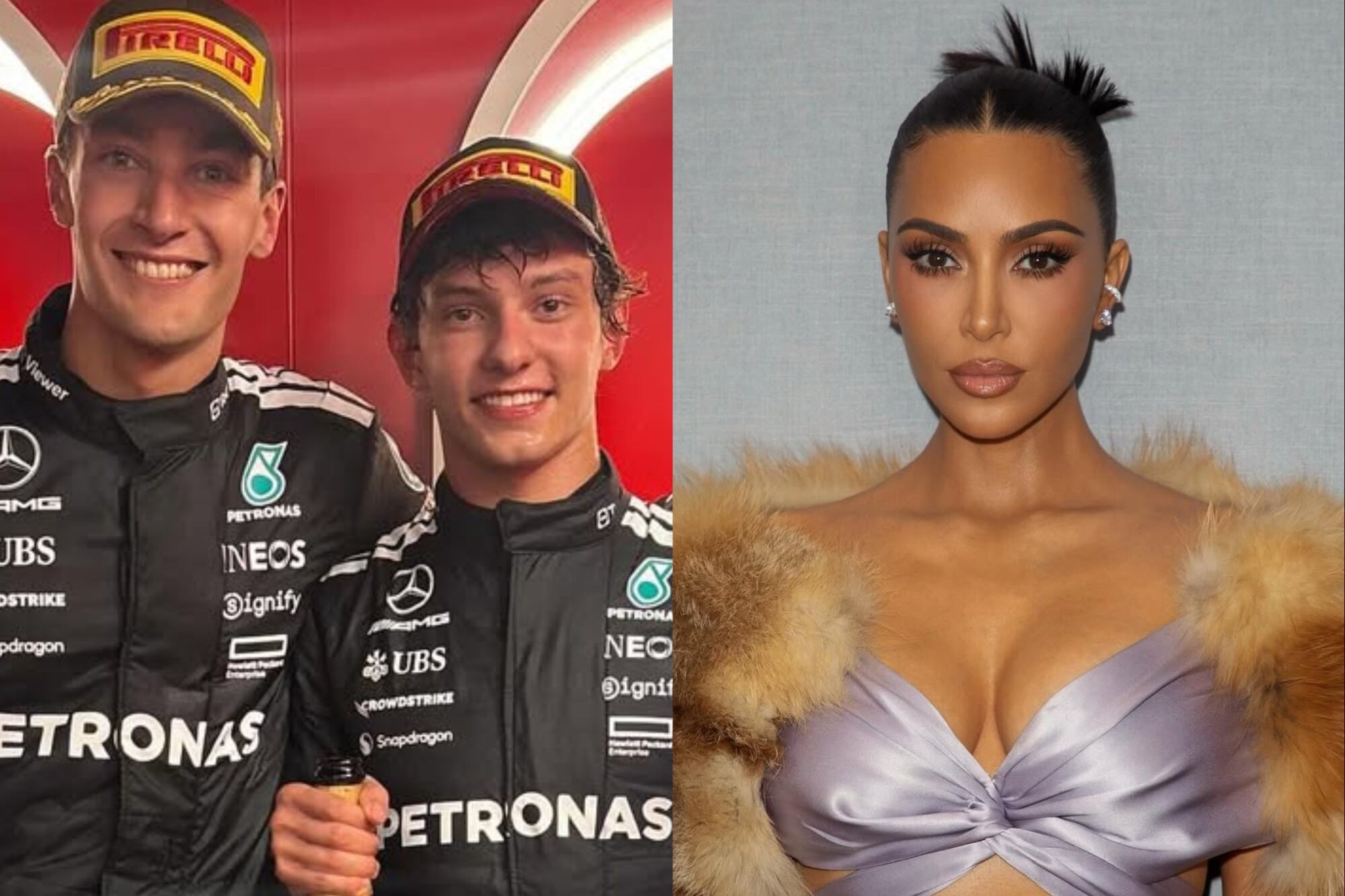 El divertido video de Kimi Antonelli y George Russell burlándose de la toalla que se llevó Kim Kardashian en Mónaco