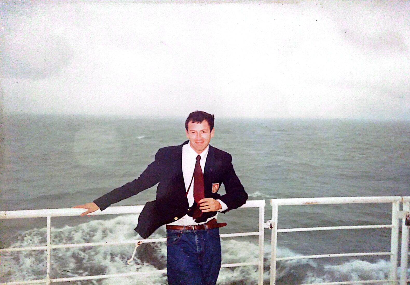 Marcelo en aquellos tiempos, cruzando el Canal de la Mancha.