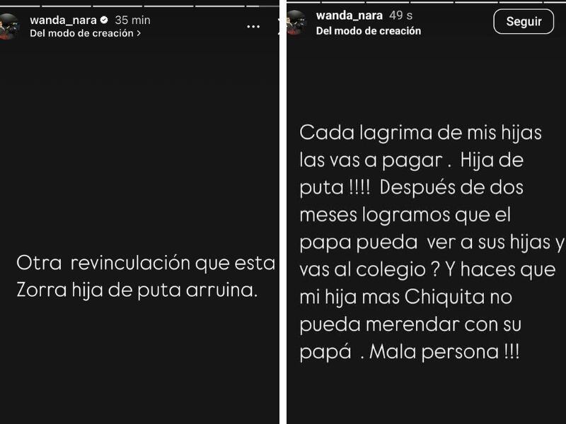 Wanda Nara estalló en redes sociales contra la China Suárez por haber hecho llorar a una de sus hijas