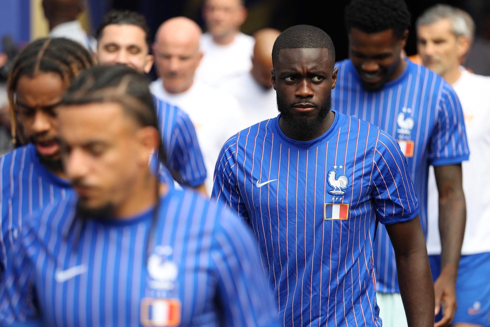 Los jugadores de Francia se metieron en los vestuarios