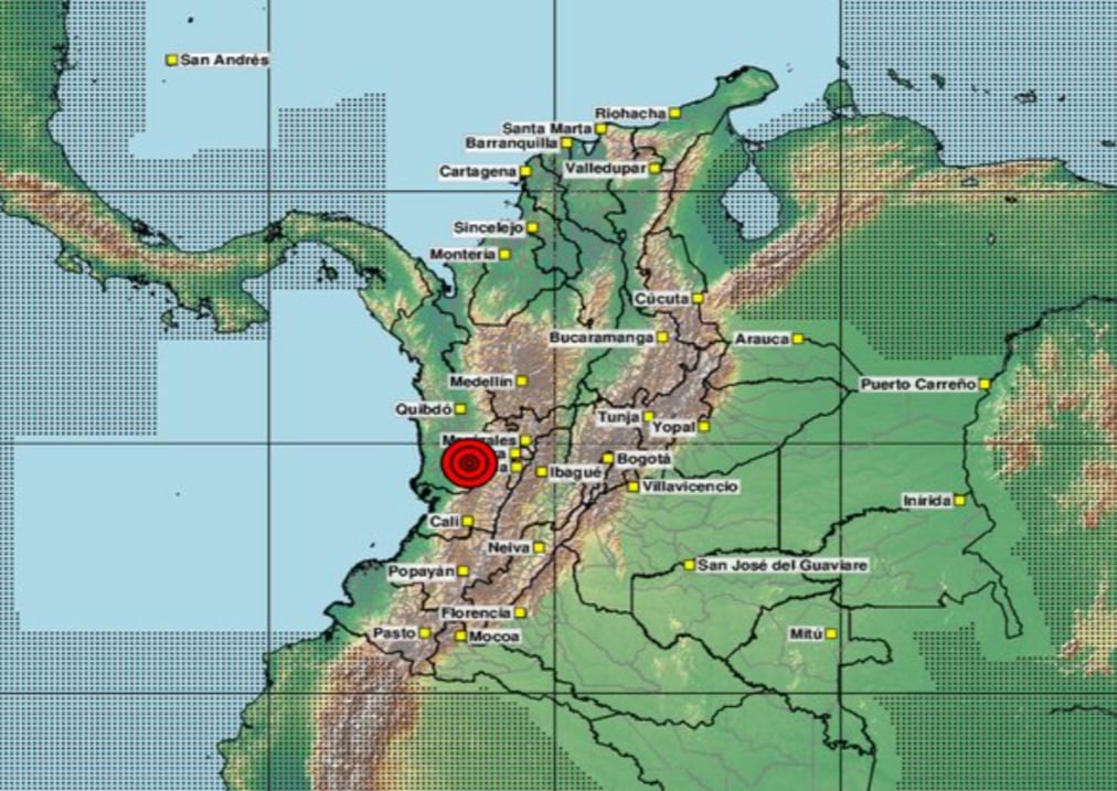 El epicentro fue ubicado en San José del Palmar (Servicio Geológico Colombiano
@sgcol)