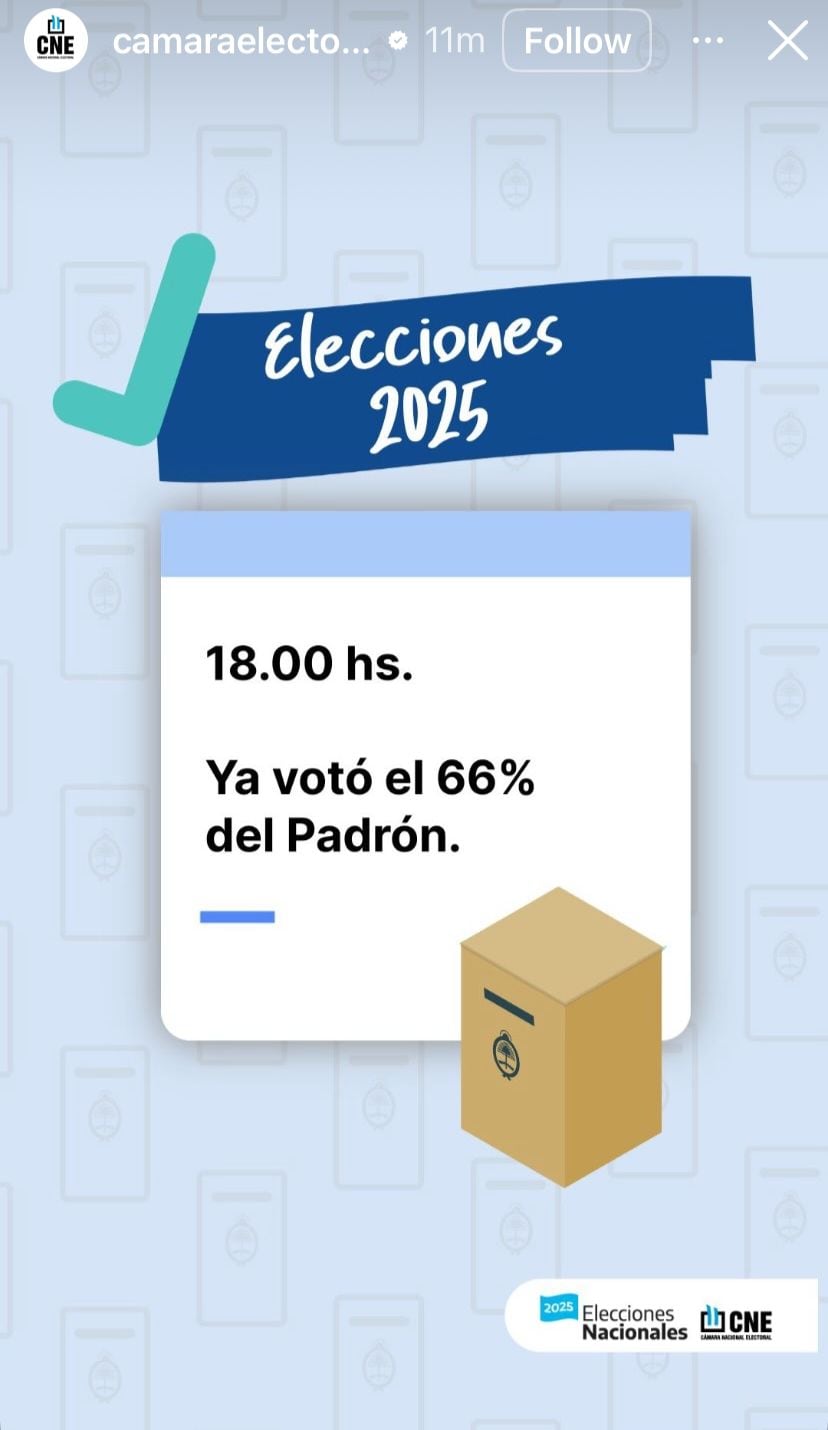 El anuncio que la CNE compartió en Instagram