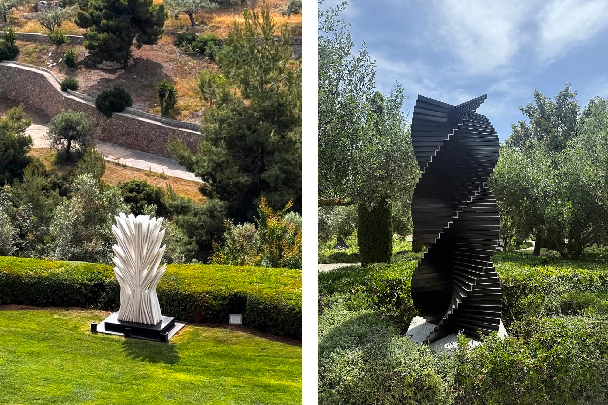 Detalles de Casa del Agua donde el arte encuentra su lugar entre las plantas