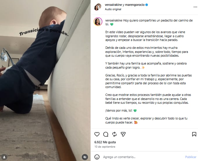 Verónica Aira, la kinesióloga que acompaña a Isidro, dio detalles del proceso que realizan (Foto: Instagram @veroairakine)