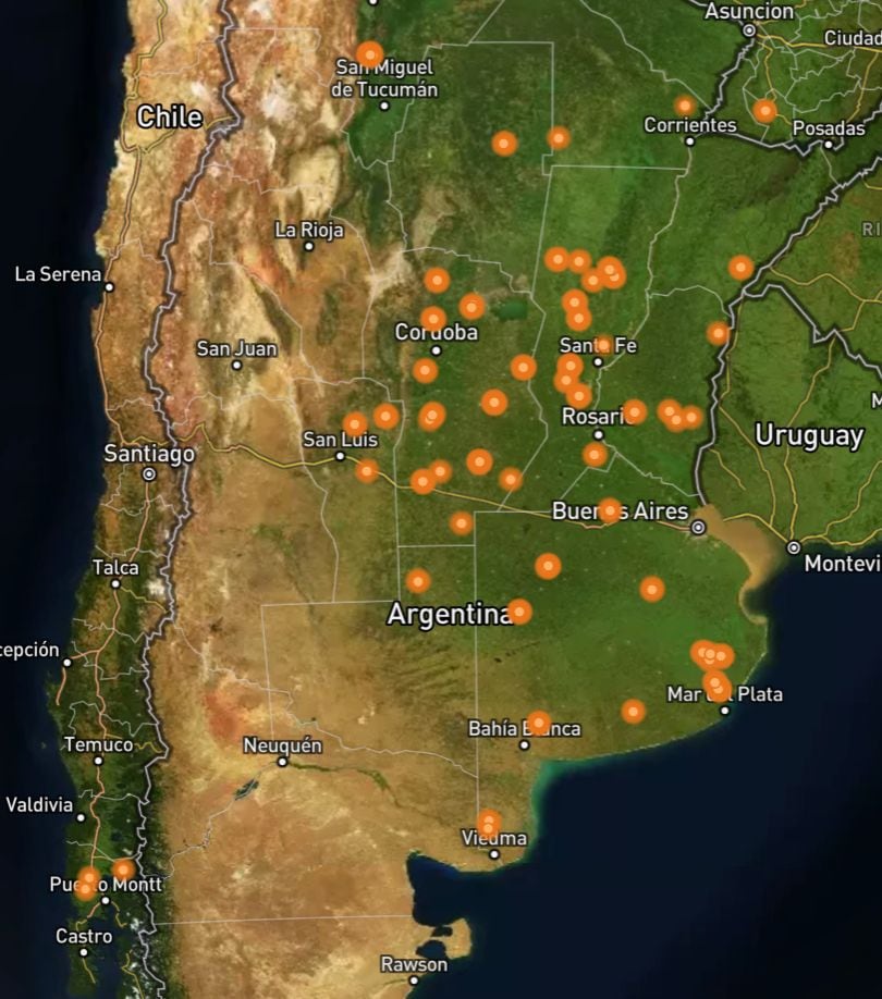 Localización de los campos que lograron certificar bonos de carbono