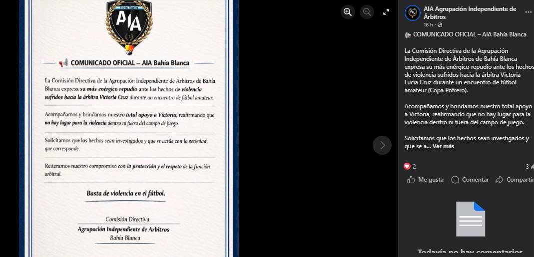 Bahía Blanca: brutal agresión a una árbitra en un partido de fútbol amateur.