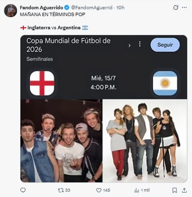 En la previa de Argentina e Inglaterra, los memes se hicieron eco en las redes (Foto: Captura de X)