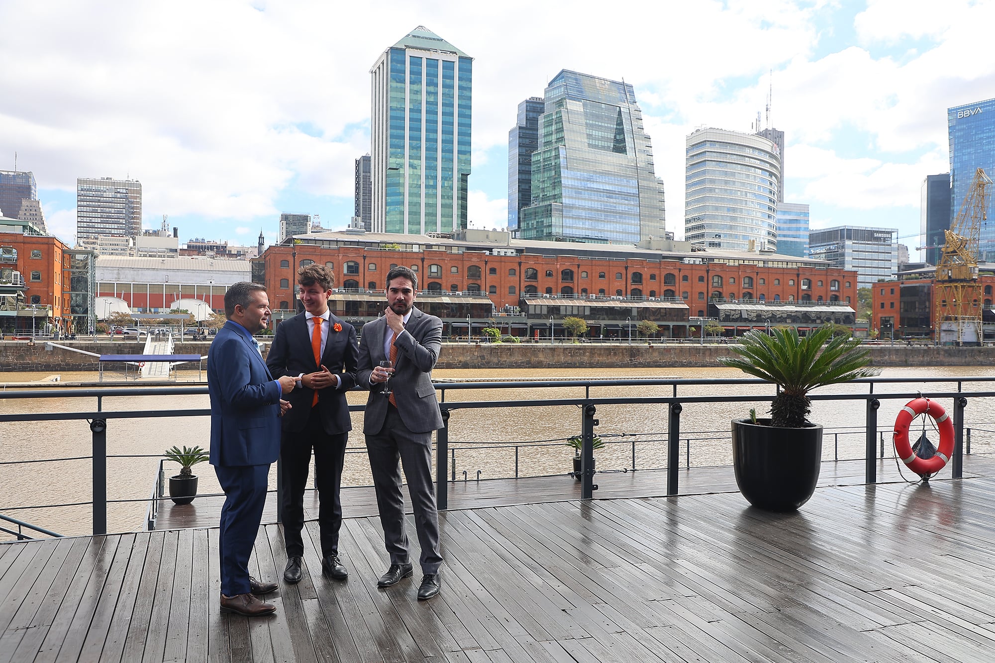 La celebración, en Puerto Madero