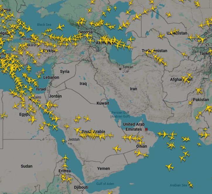 Cierran el espacio Aéreo sobre Iran, Irak y Kuwait