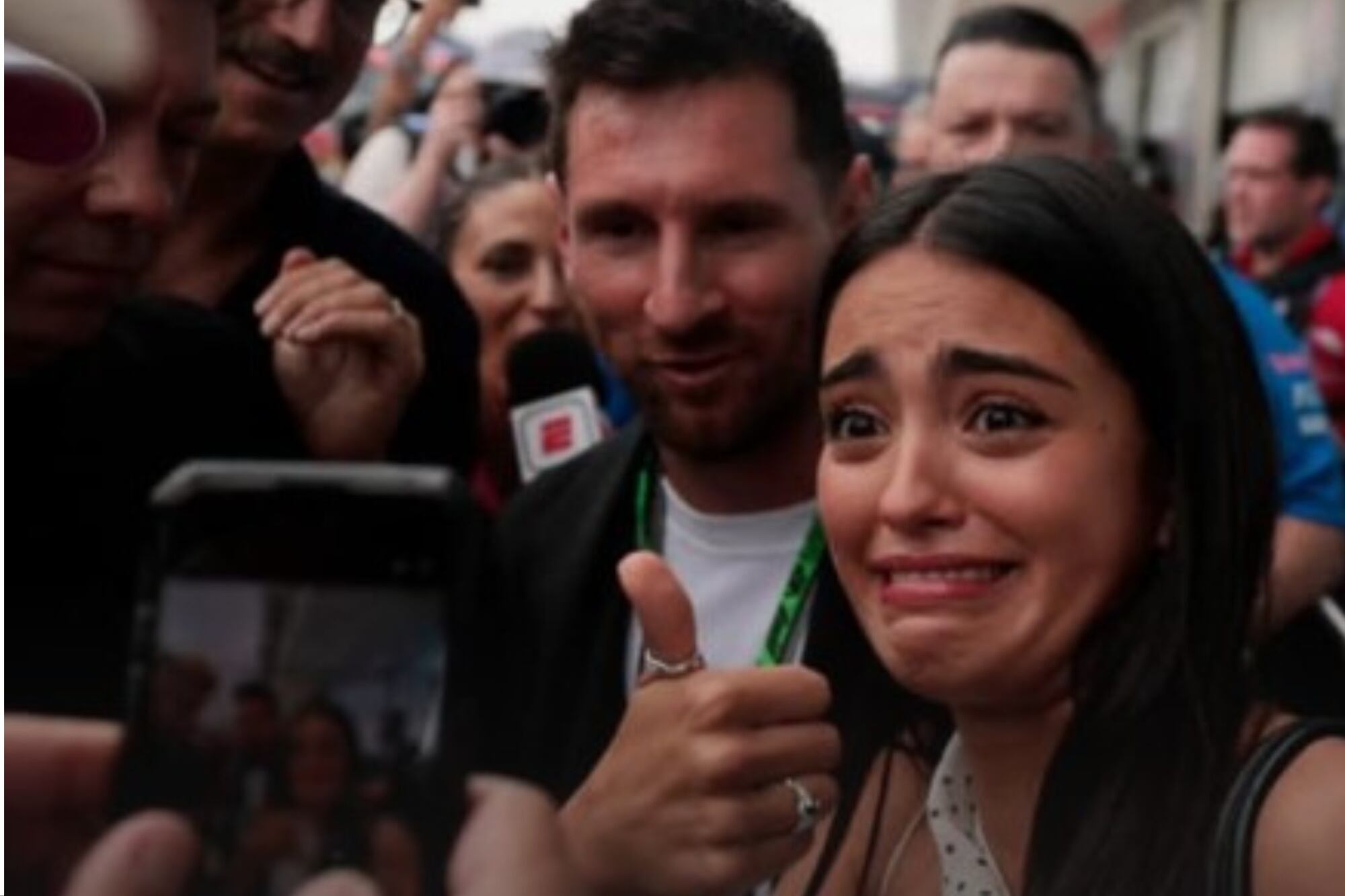 La increíble reacción de la novia de Franco Colapinto, Maia Reficco, al cruzarse con Lionel Messi en el Gran Premio de Miami