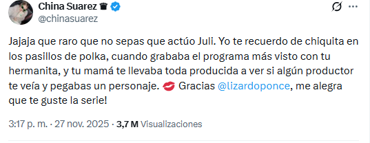 El posteo de María Eugenia Suárez contra Julieta Poggio