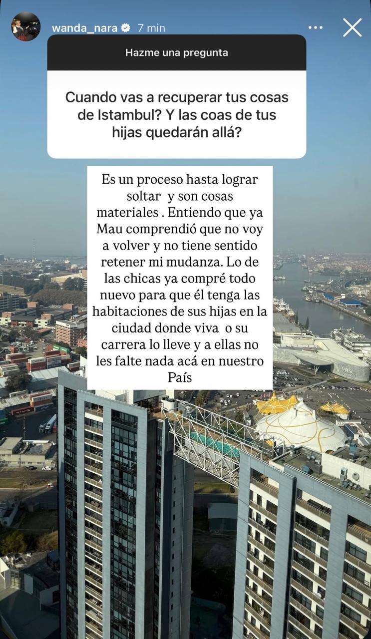 Wanda Nara habló sobre las pertenencias que le quedaron en Estambul