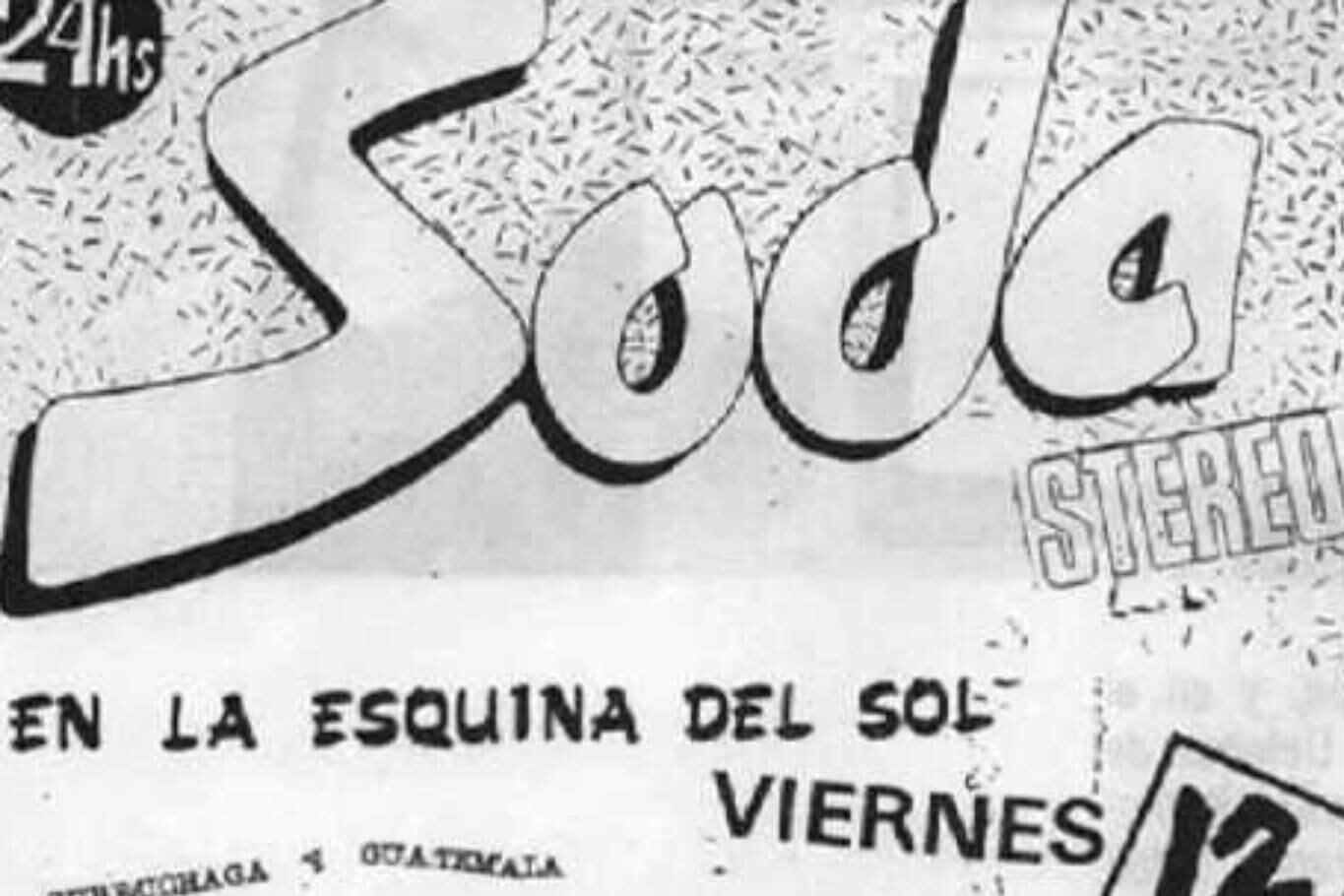 Aviso de la presentación de Soda Stereo en La Esquina del Sol