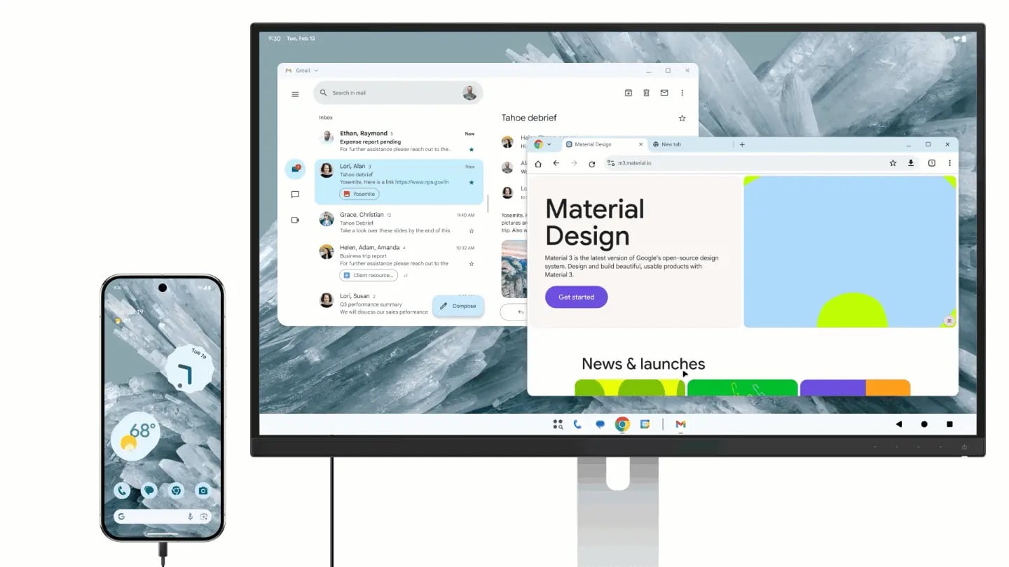 El modo Escritorio de Android 16