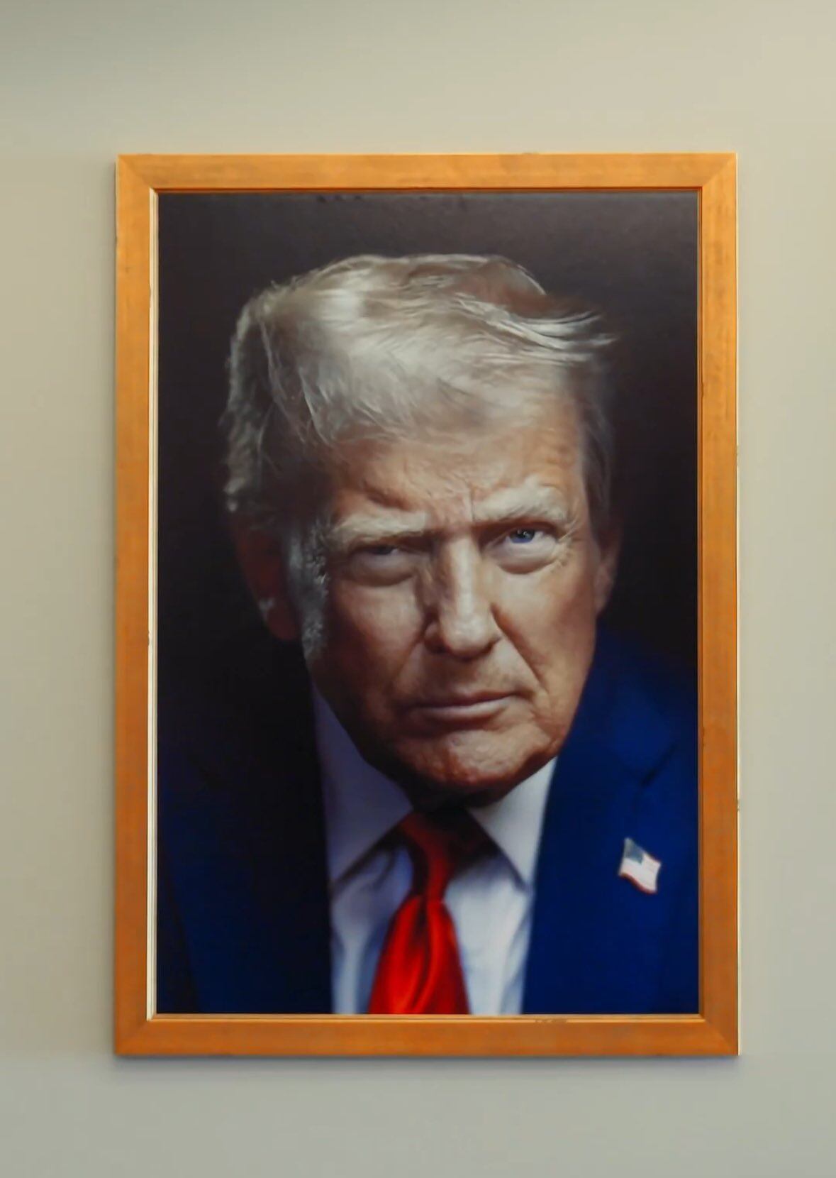 En el nuevo retrato oficial, Trump muestra un ceño fruncido y ya no tiene el fondo de la bandera estadounidense