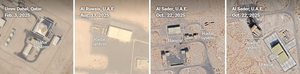Imágenes satelitales de los ataques en Qatar y Emiratos Árabes Unidos