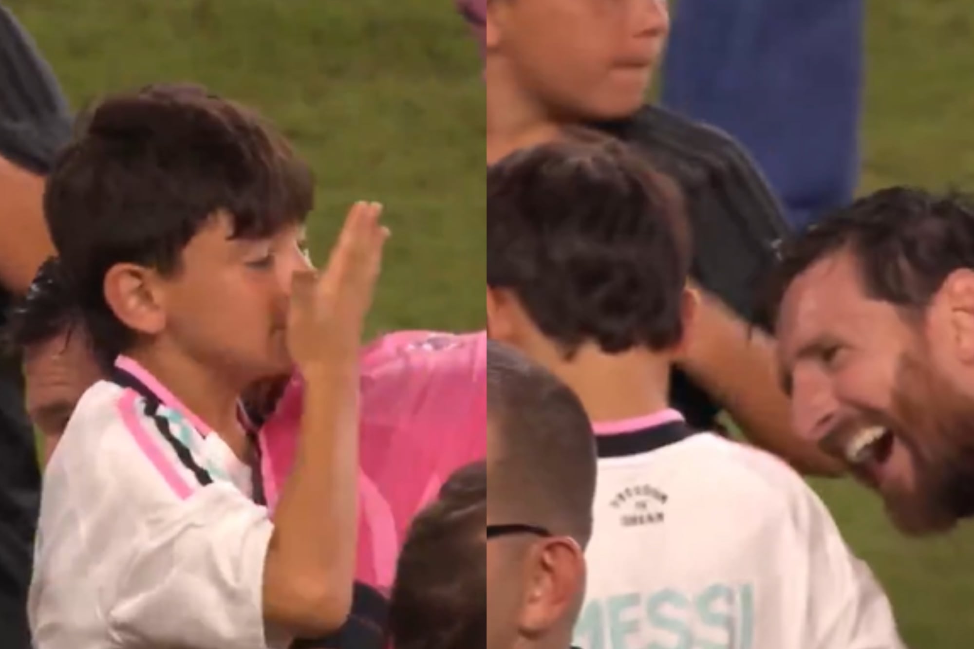 Ciro Messi abrazó a Leo y le hizo un divertido comentario sobre su olor a sudor (Foto: Captura de video)