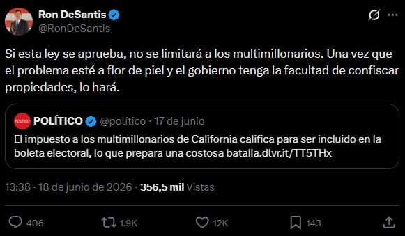 Ron DeSantis sostuvo que la norma podría perjudicar a los empresario mucho más que lo que se piensa