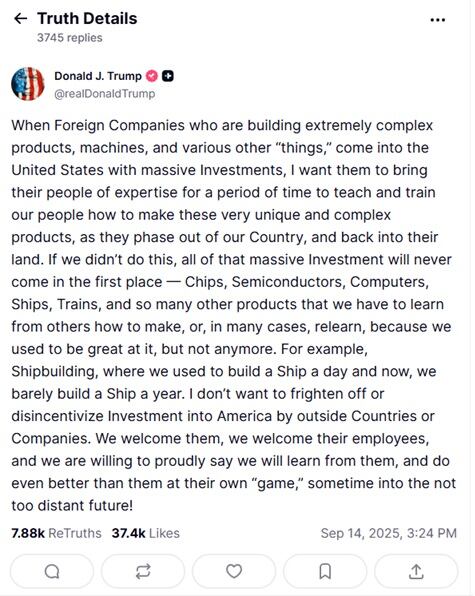 El mensaje de Trump que busca captar experiencia extranjera temporal