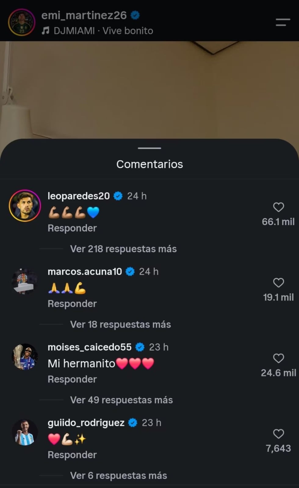 Los mensajes de apoyo para el Dibu Martínez de parte de sus compañeros de selección del pasado y presente