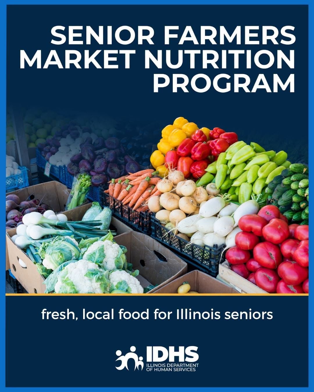 El Senior Farmers' Market Nutrition Program otorga beneficios económicos para adquirir productos frescos y locales en mercados autorizados