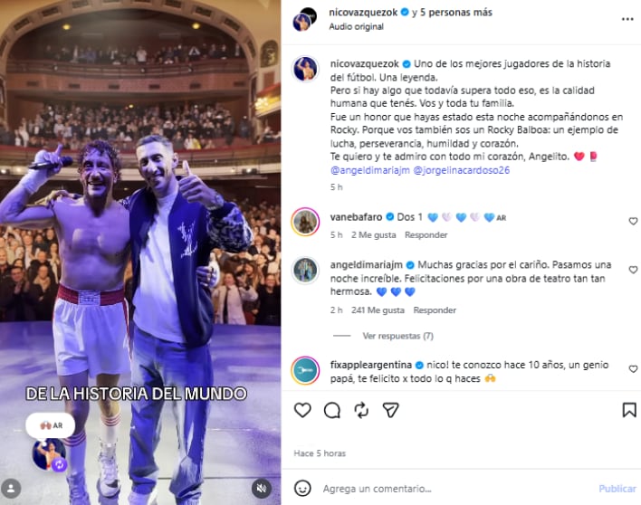 Nico Vázquez le dedicó unas sentidas palabras al jugador de Rosario Central