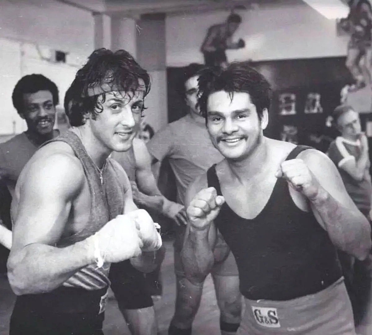 Roberto Durán con Sylvester Stallone, en los tiempos de Rocky Balboa