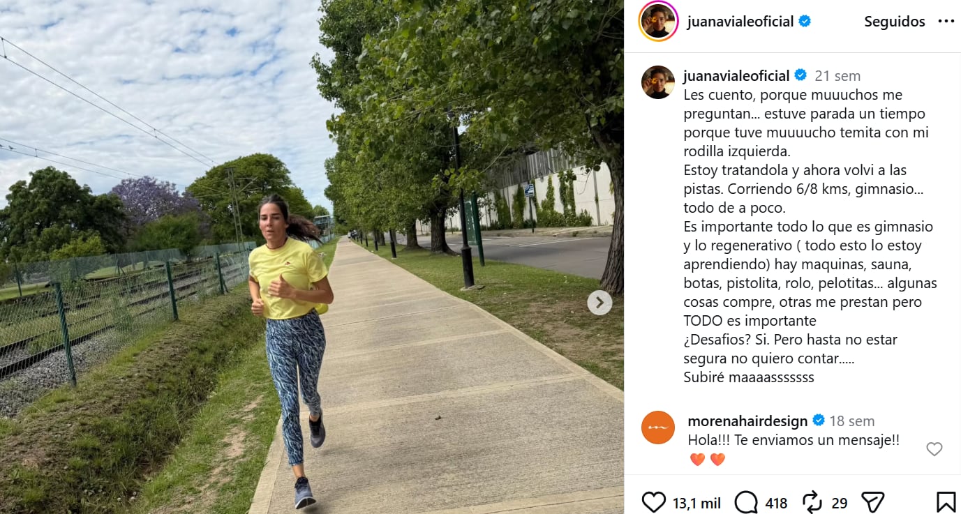 A finales del 2025 Juana Viale tuvo un lesión en la rodilla que le impidió continuar con sus entrenamientos; cuatro meses después, está lista para otra competencia