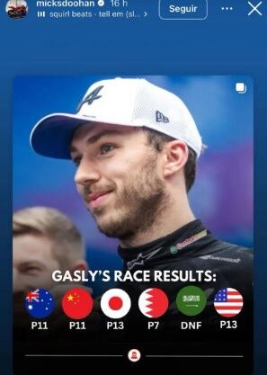 El posteo de Mick Doohan acerca del rendimiento de Gasly