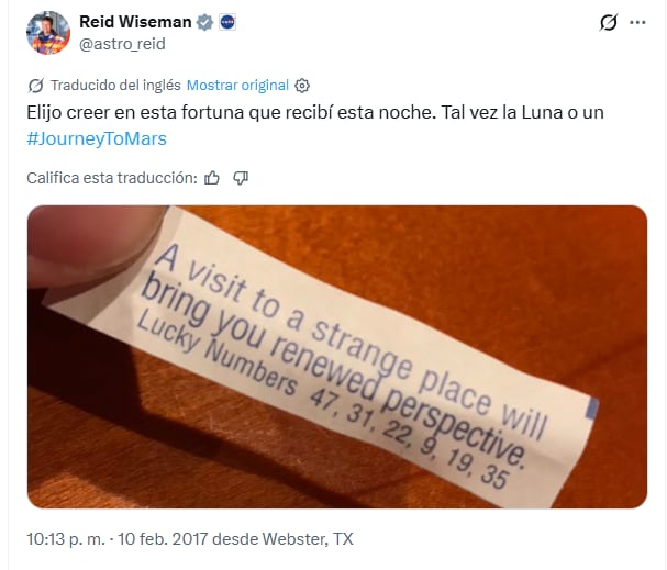 Otro de los mensajes de Wisemen en X que fue un vaticinio (Foto: Captura @astro_reid)