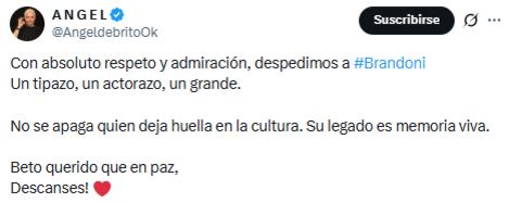 Ángel de Brito despidió a Luis Brandoni, a quien describió como