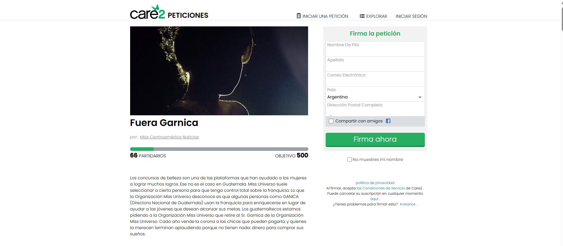 La petición acusaba a la organización del Miss Universe en Guatemala de fraude