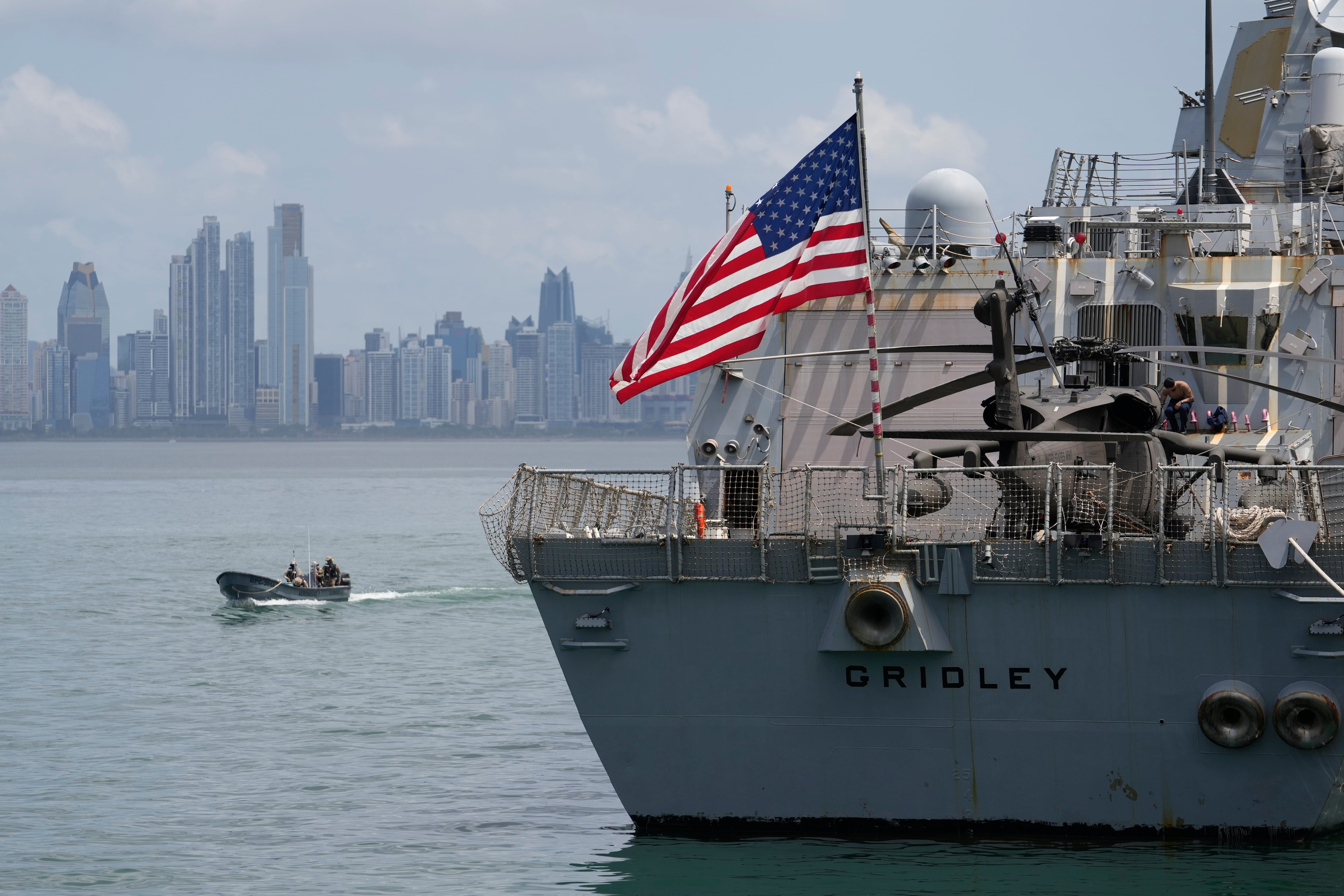 El destructor USS Gridley, buque de guerra de la Armada estadounidense