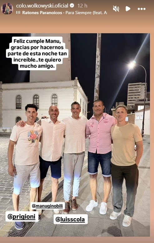 El Colo Wolkowyski saludó a Ginóbili en redes