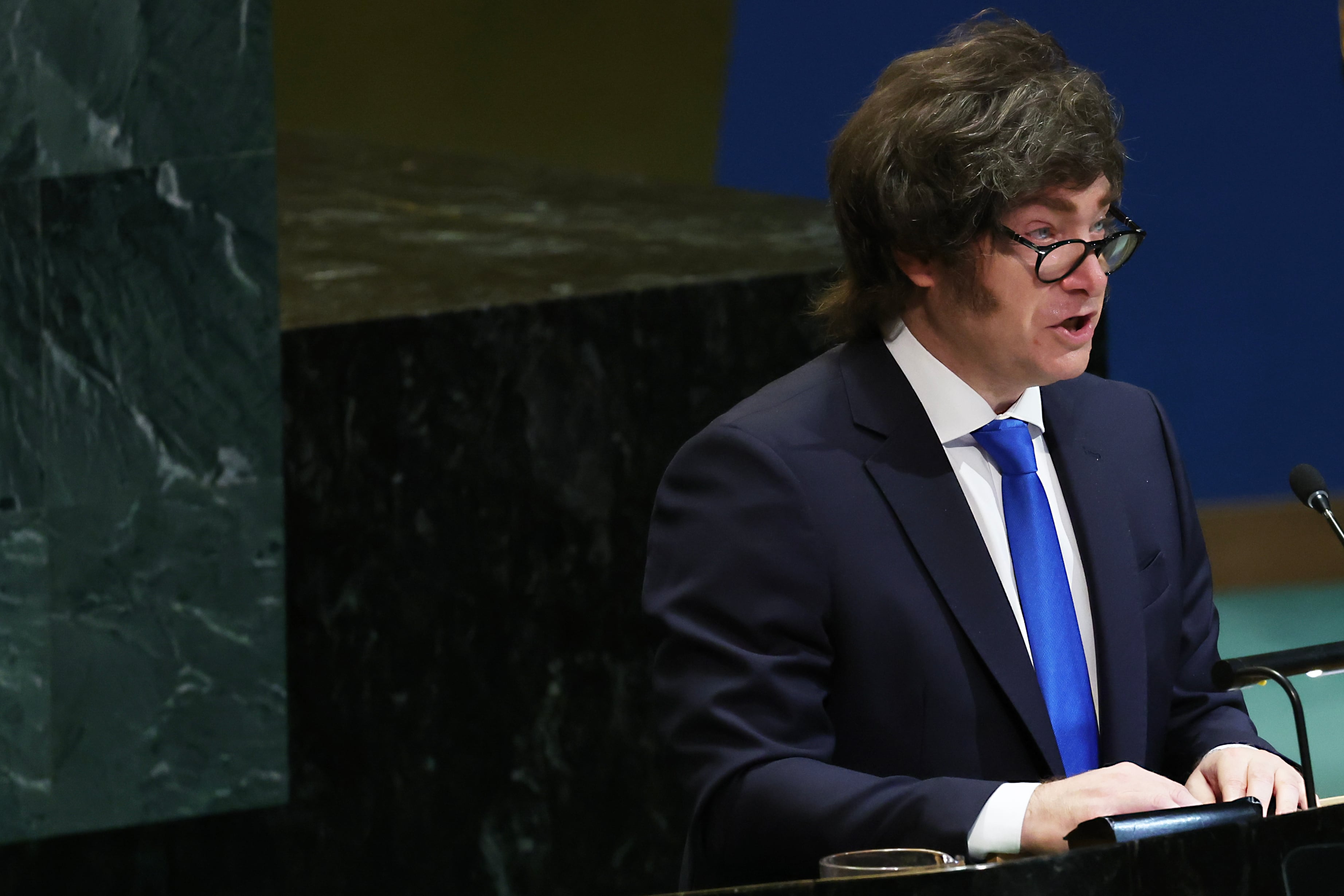 El presidente de Argentina, Javier Milei, se dirige a la Asamblea General de las Naciones Unidas el miércoles 24 de septiembre de 2025, en la sede del organismo.